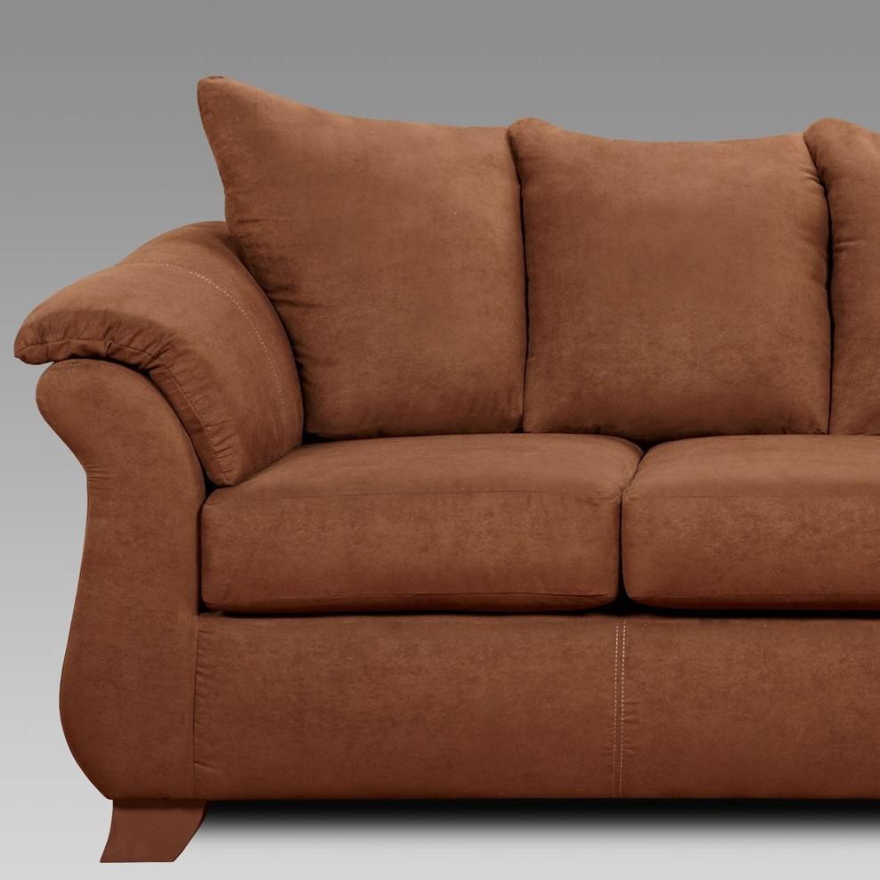 Sensations Chocolate Microfiber Pillow Back Sofa  Made In USA