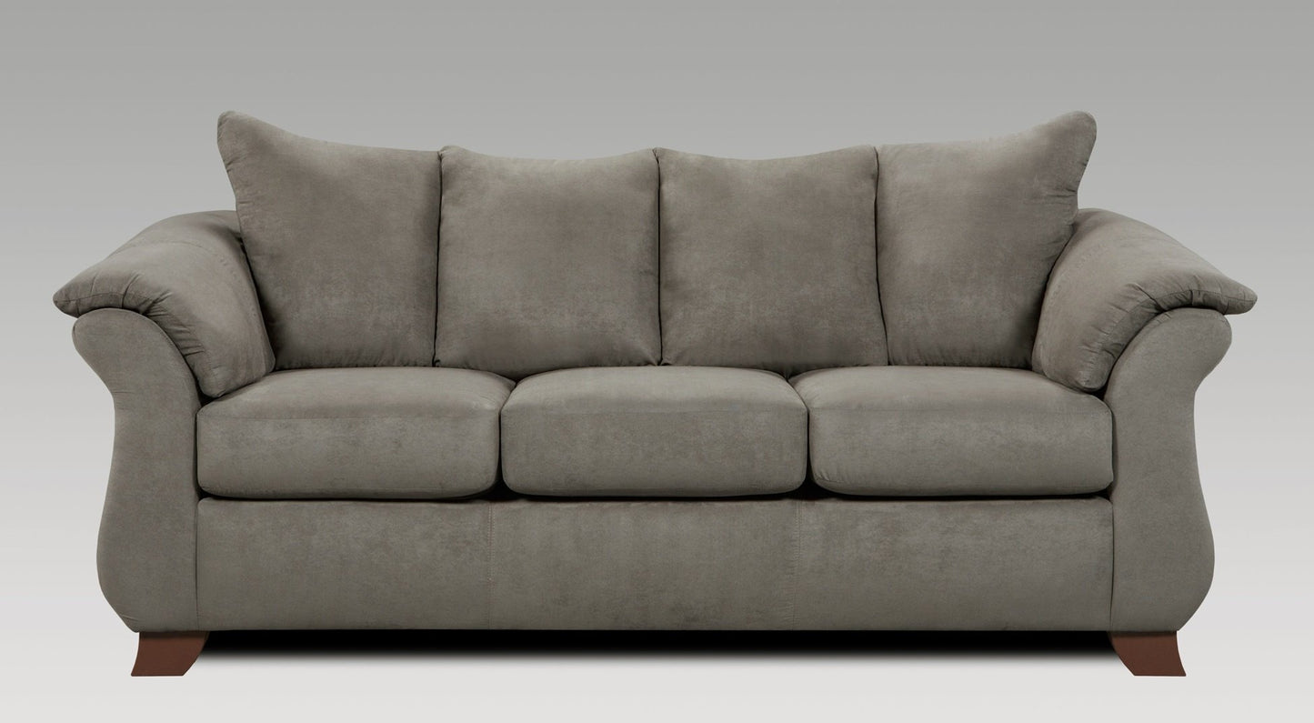Aruca Sensations Grey Microfiber Pillow Back Sofa