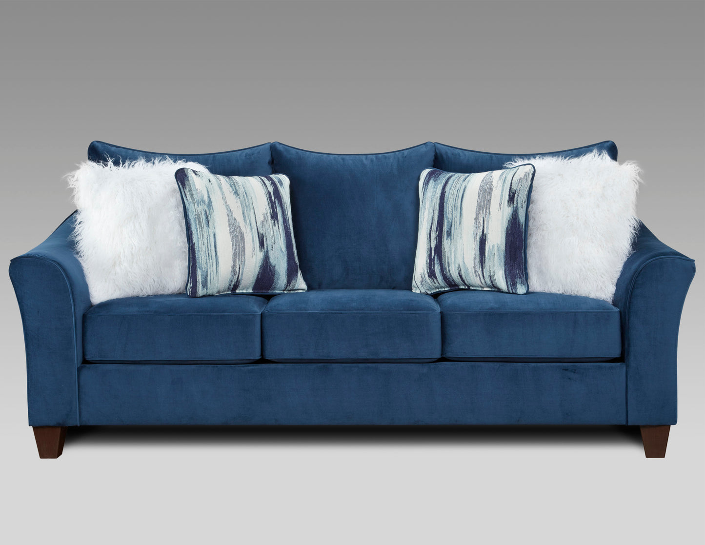 Camero Fabric Pillowback Living Room Collection, Navy Blue