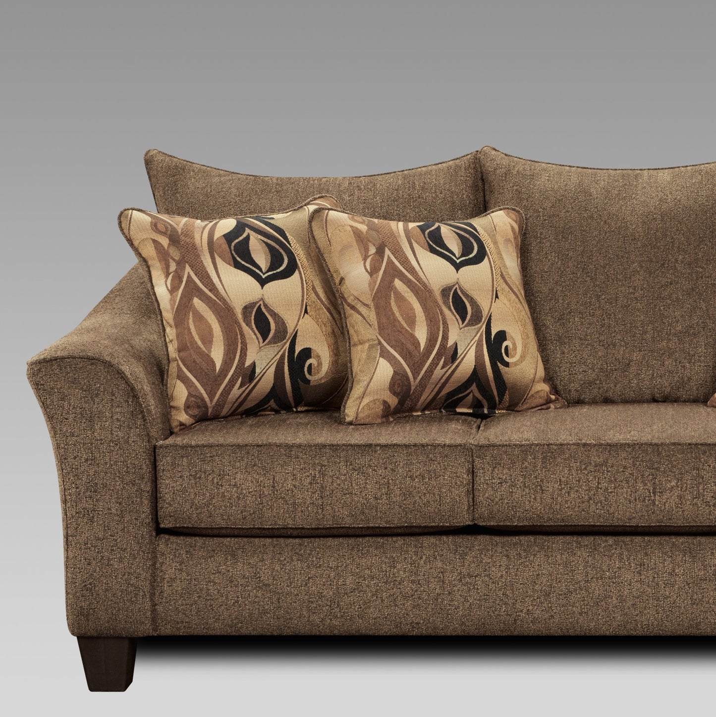Camero Cafe Fabric Pillowback Sofa