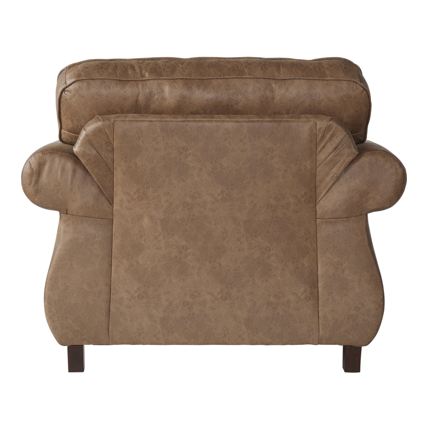Leinster Faux Leather Arm Chair and Ottoman in Jetson Ginger