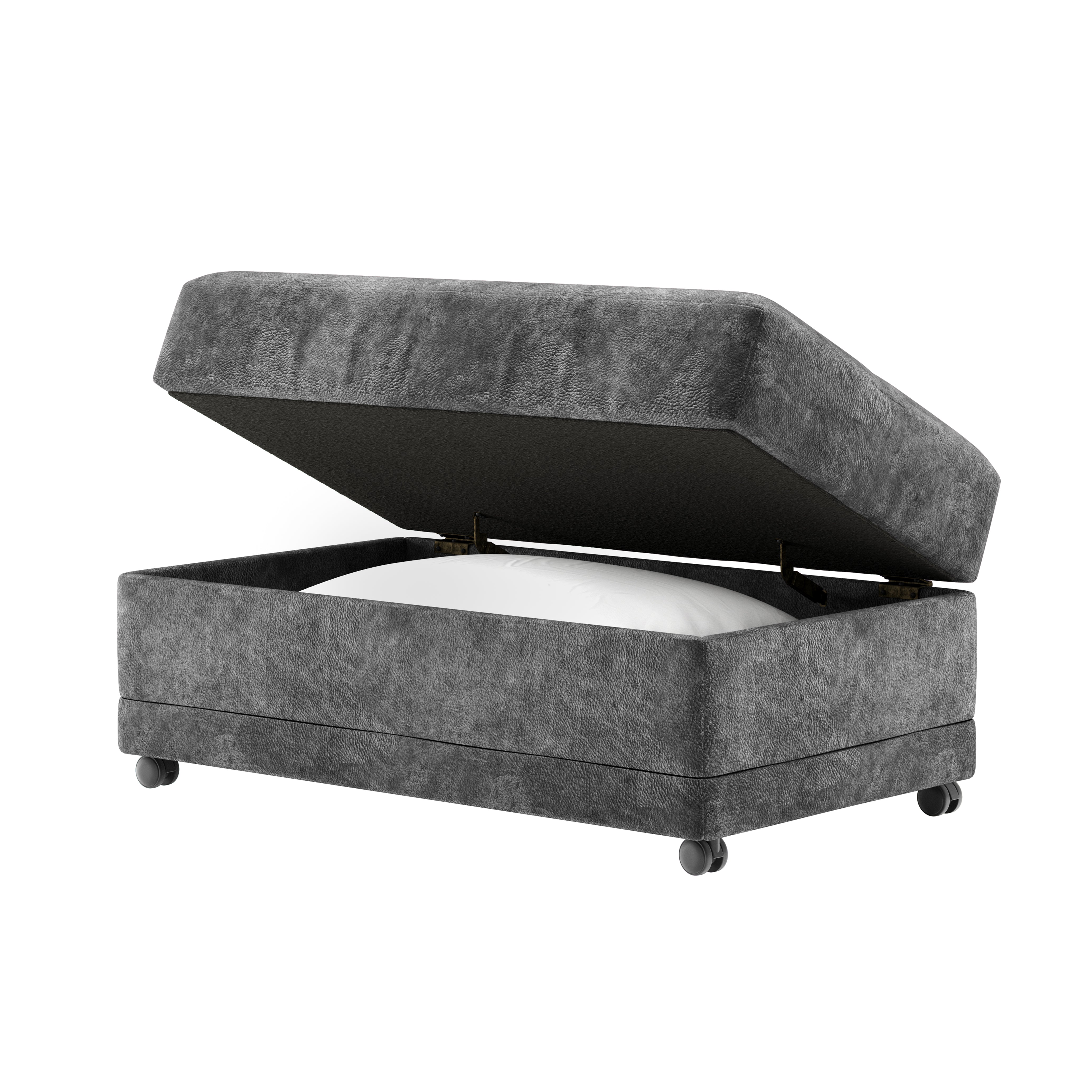 Bonarse Fabric Cuddle Chair with Storage Ottoman with Casters in