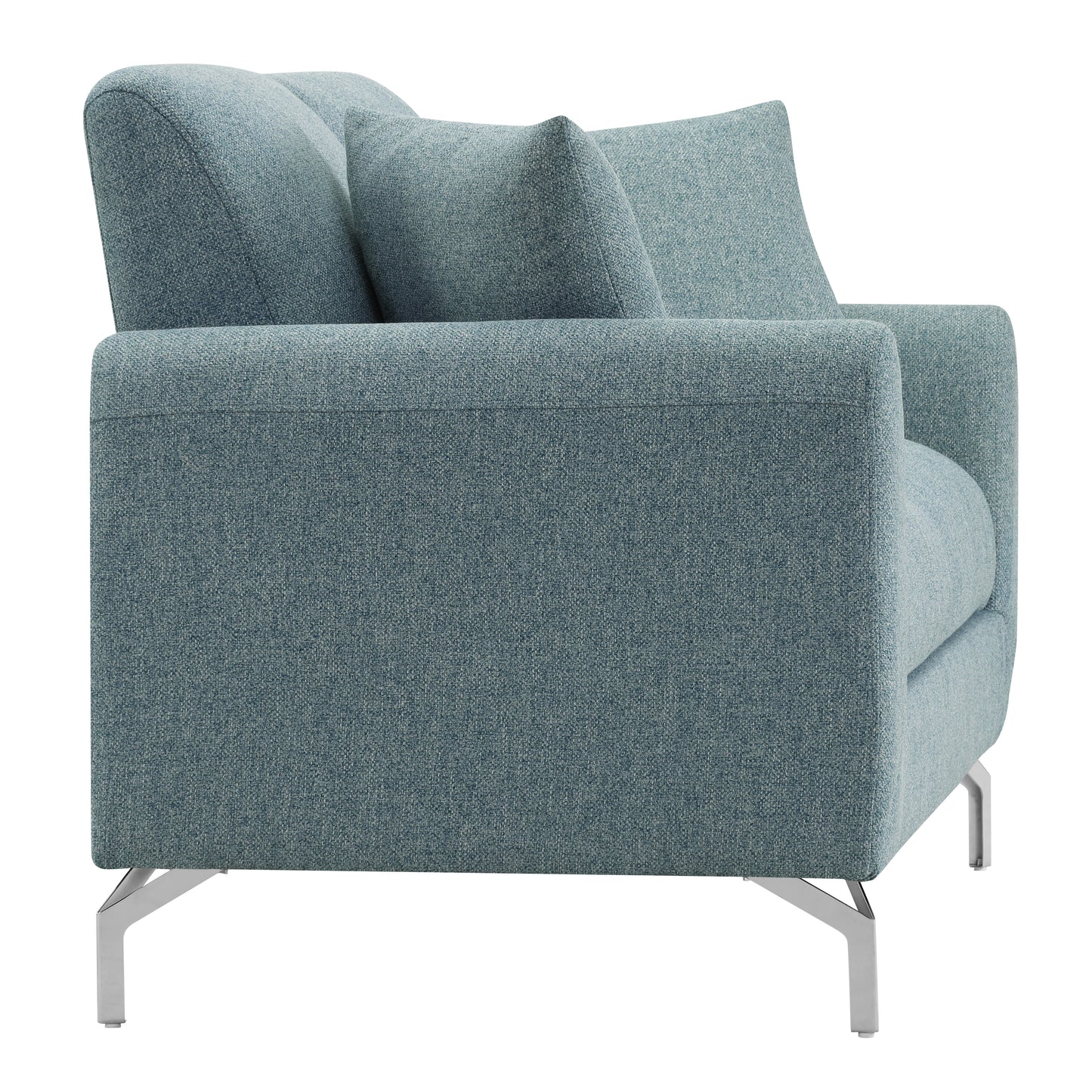 Noreen Contemporary Blue Fabric Rounded Arm Living Room Collection