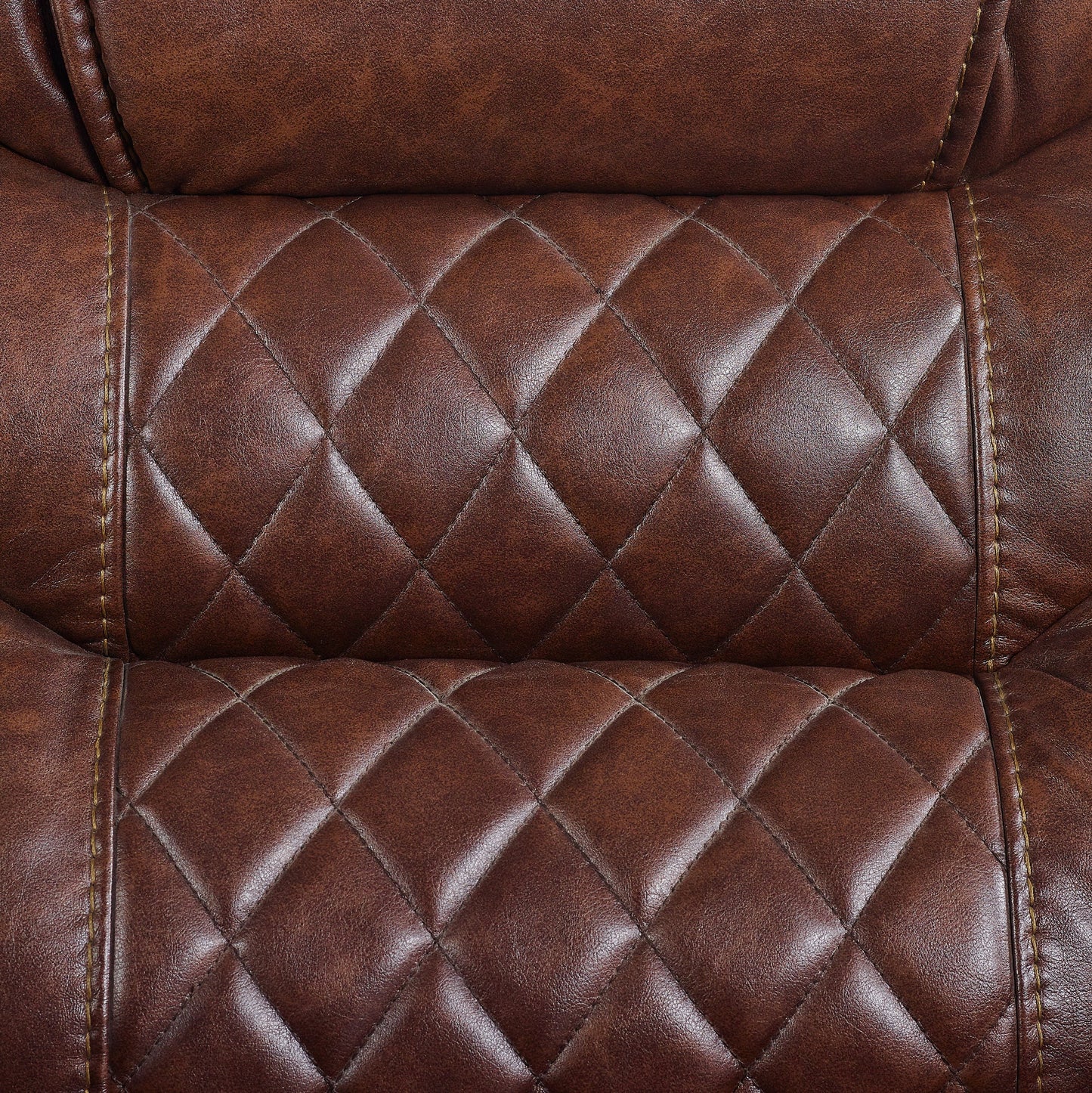 Klens Faux Leather Swivel Glider Recliner with Nailhead Trim, Brown