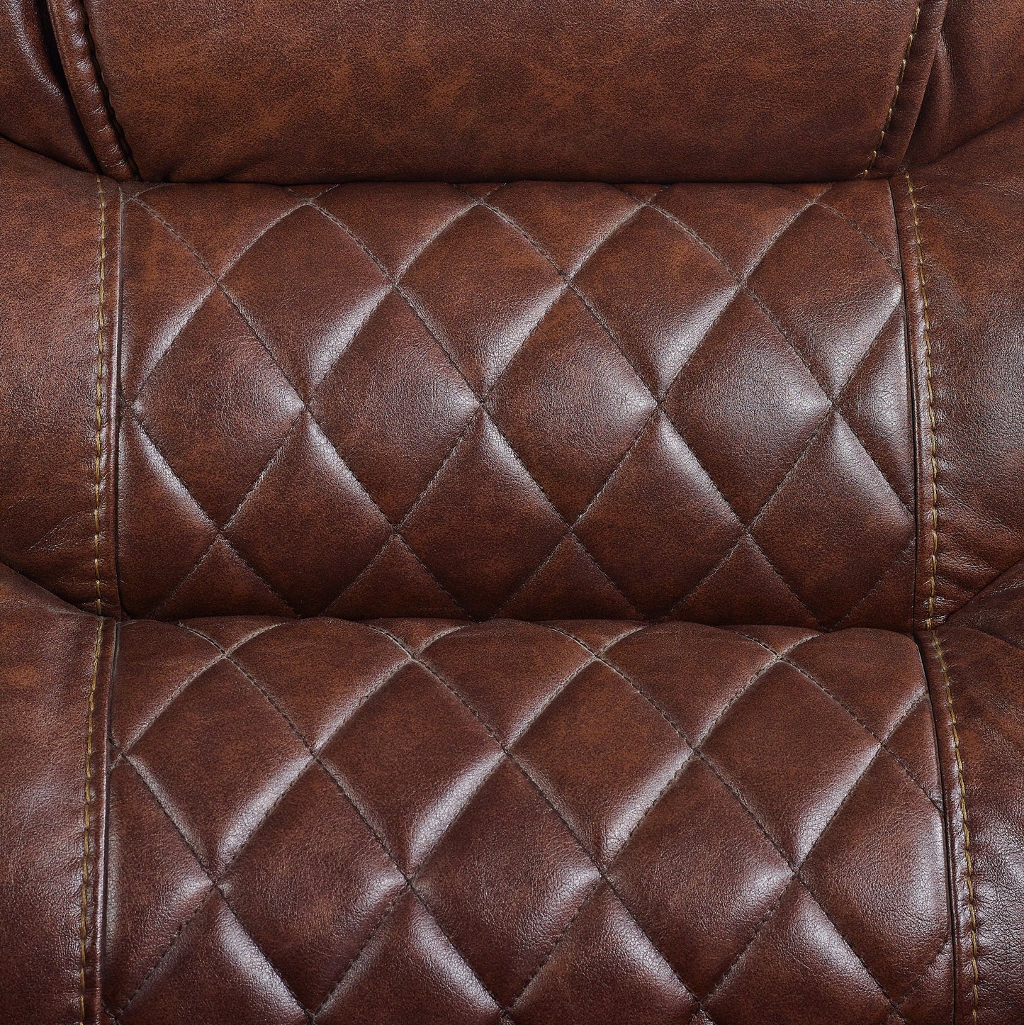Klens Faux Leather Reclining Loveseat with Nailhead Trim, Brown