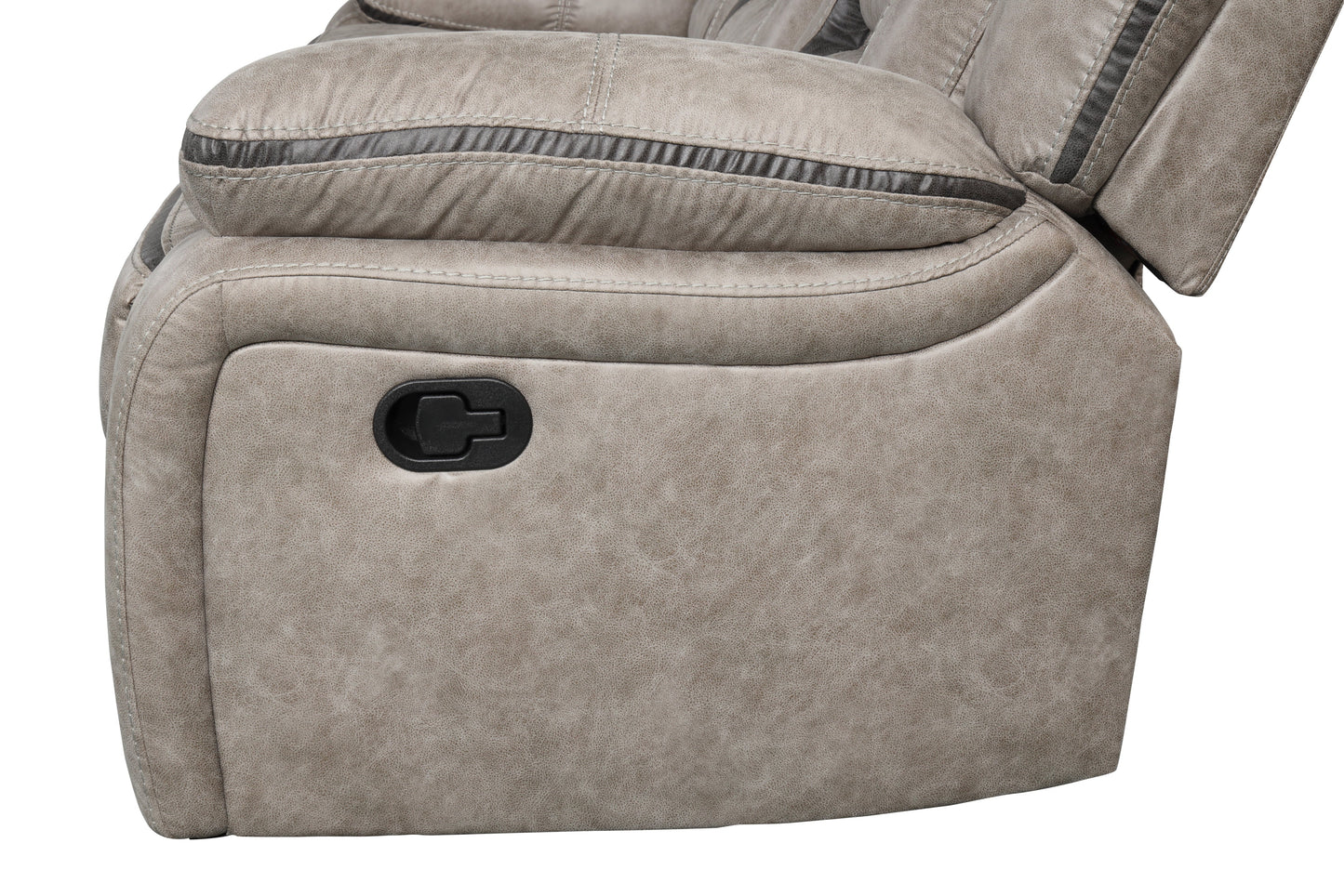 Elkton Manual Motion Recliner with Storage Console, Taupe