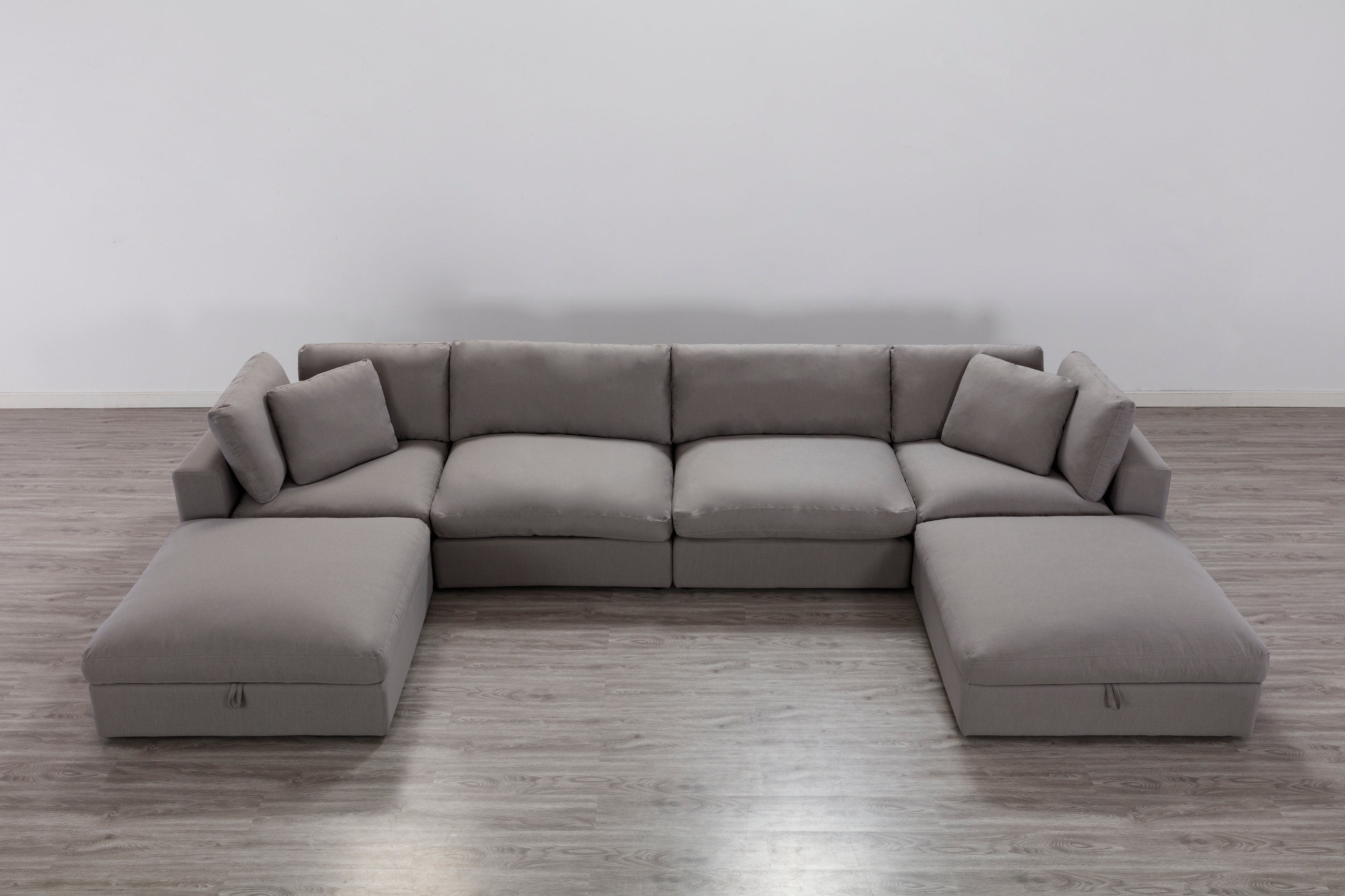 Rivas Contemporary Feather Fill 5-Piece Modular Sectional Sofa 