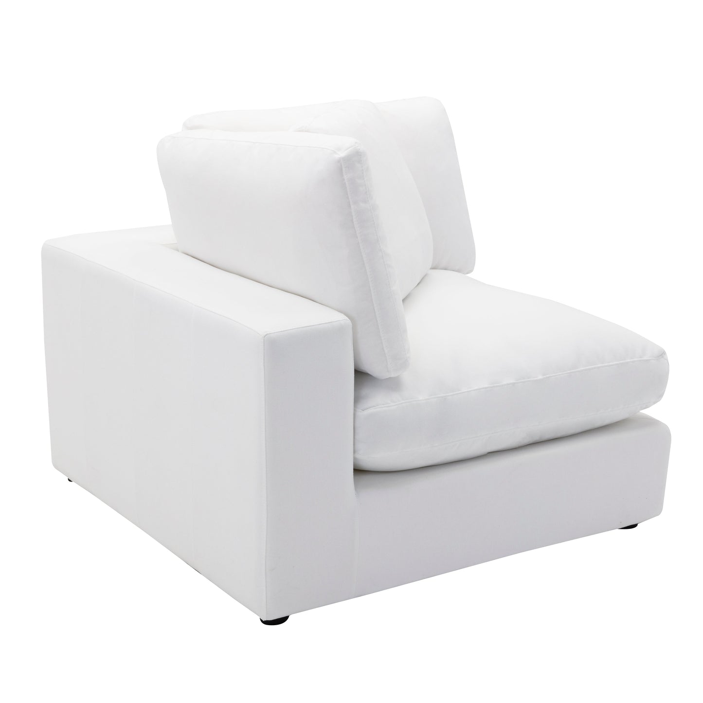 Rivas Contemporary Feather Fill 6-Piece Modular L-Sectional Sofa with Ottoman, White