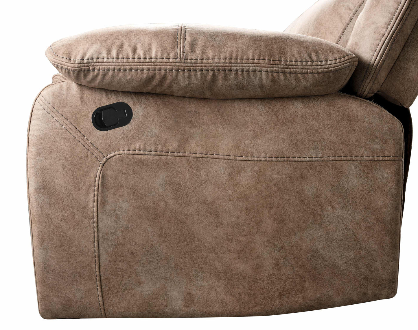 Ensley Faux Leather Reclining Sofa with USB Port in Sand Finish