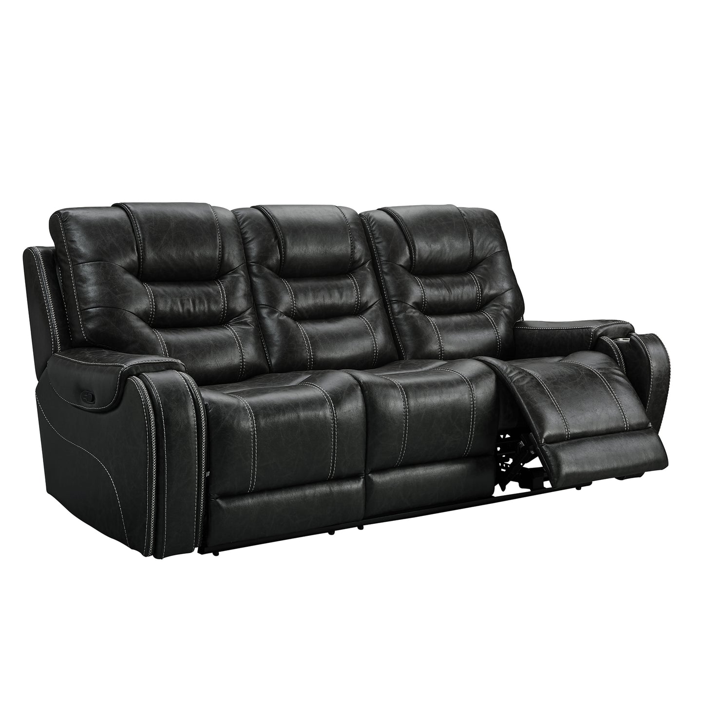 Rowena Contemporary Faux Leather Reclining Living Room Collection, Smoke