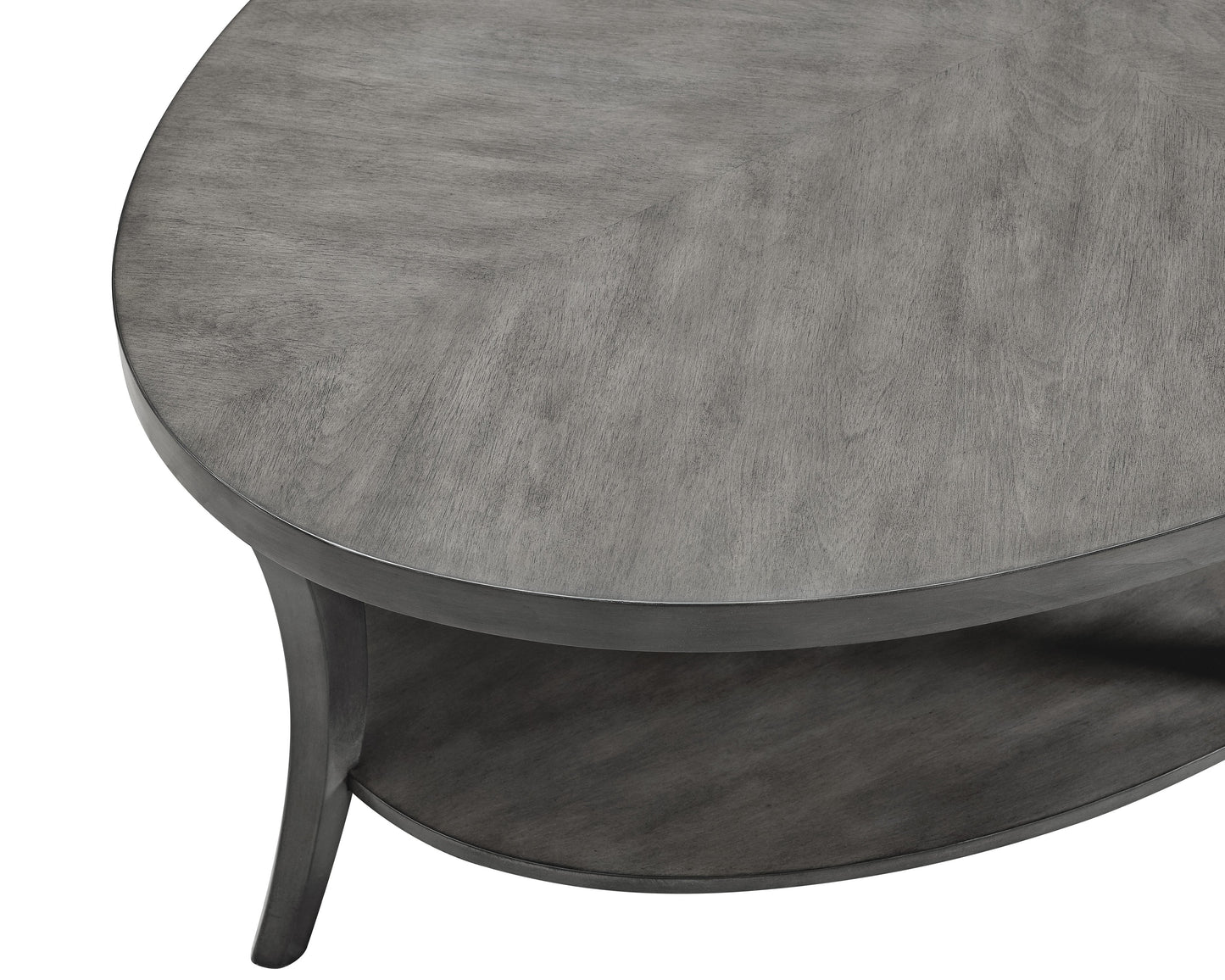 Perth Contemporary Oval Shelf Coffee Table, Gray