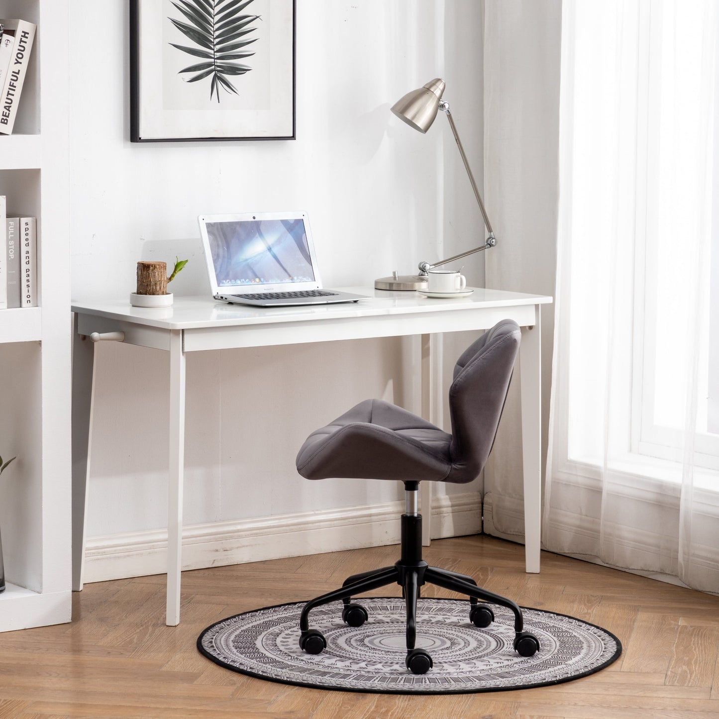 Eldon Diamond Tufted Adjustable Swivel Office Chair, Gray