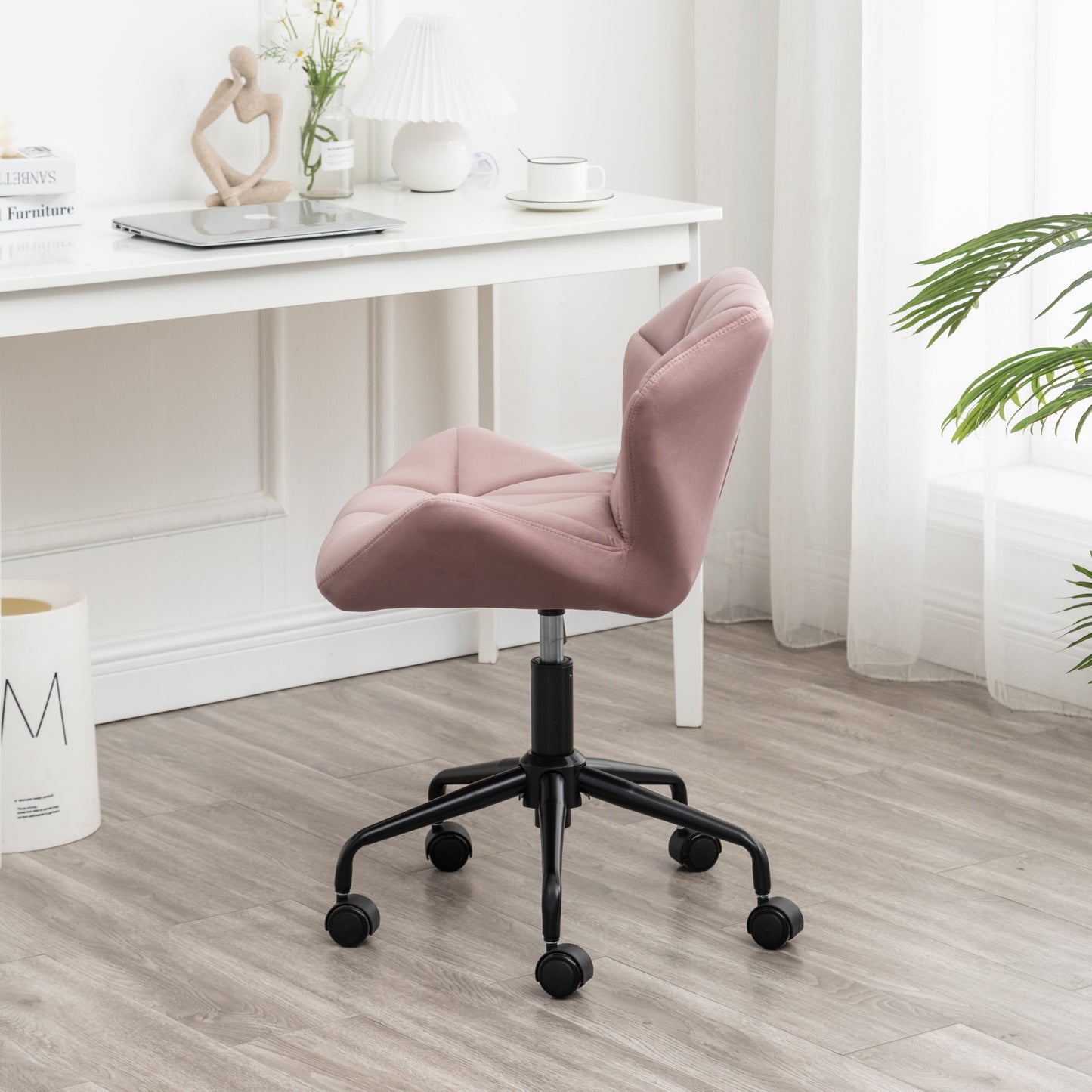 Eldon Diamond Tufted Adjustable Swivel Office Chair, Mauve