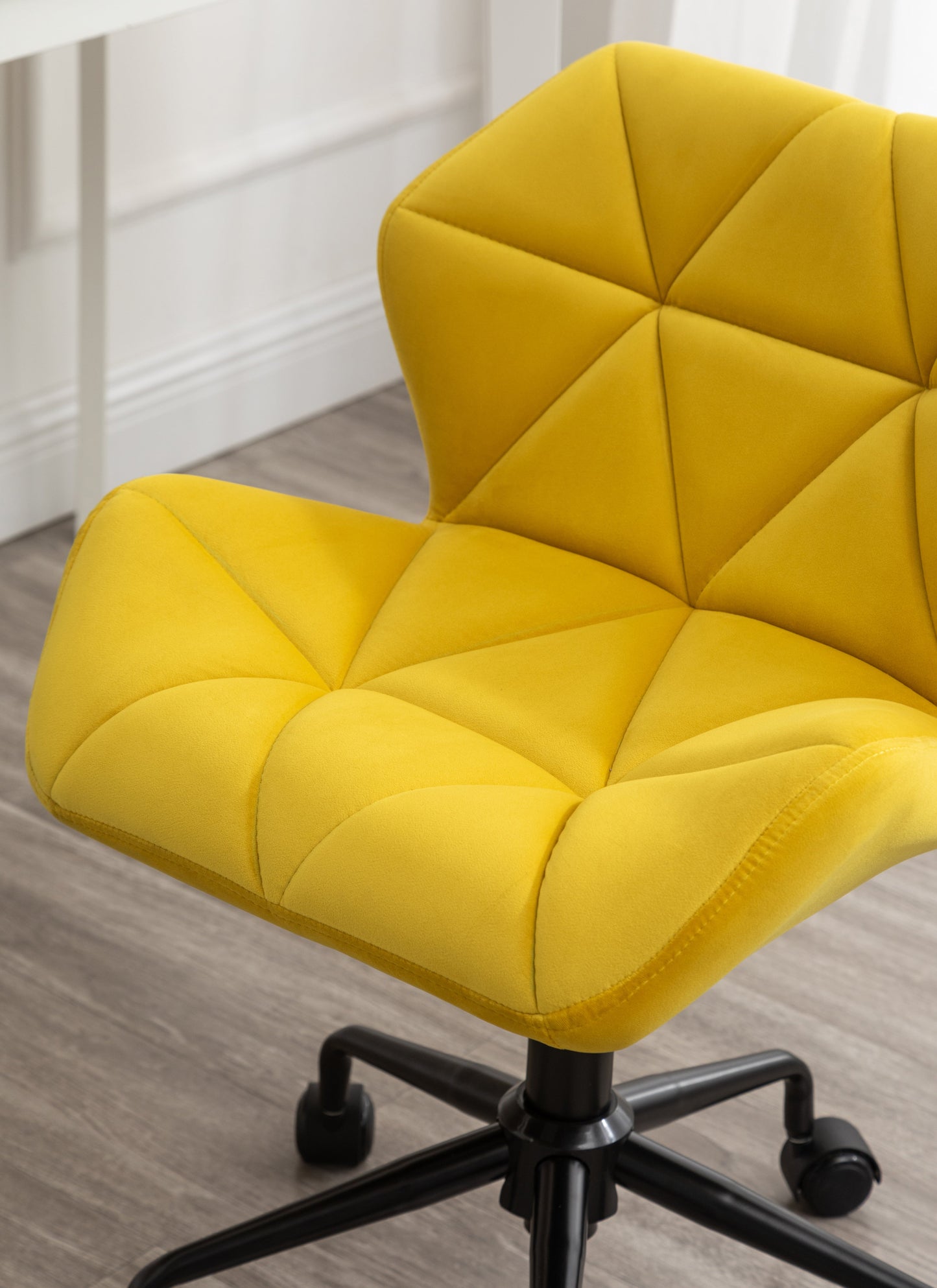 Eldon Diamond Tufted Adjustable Swivel Office Chair, Yellow