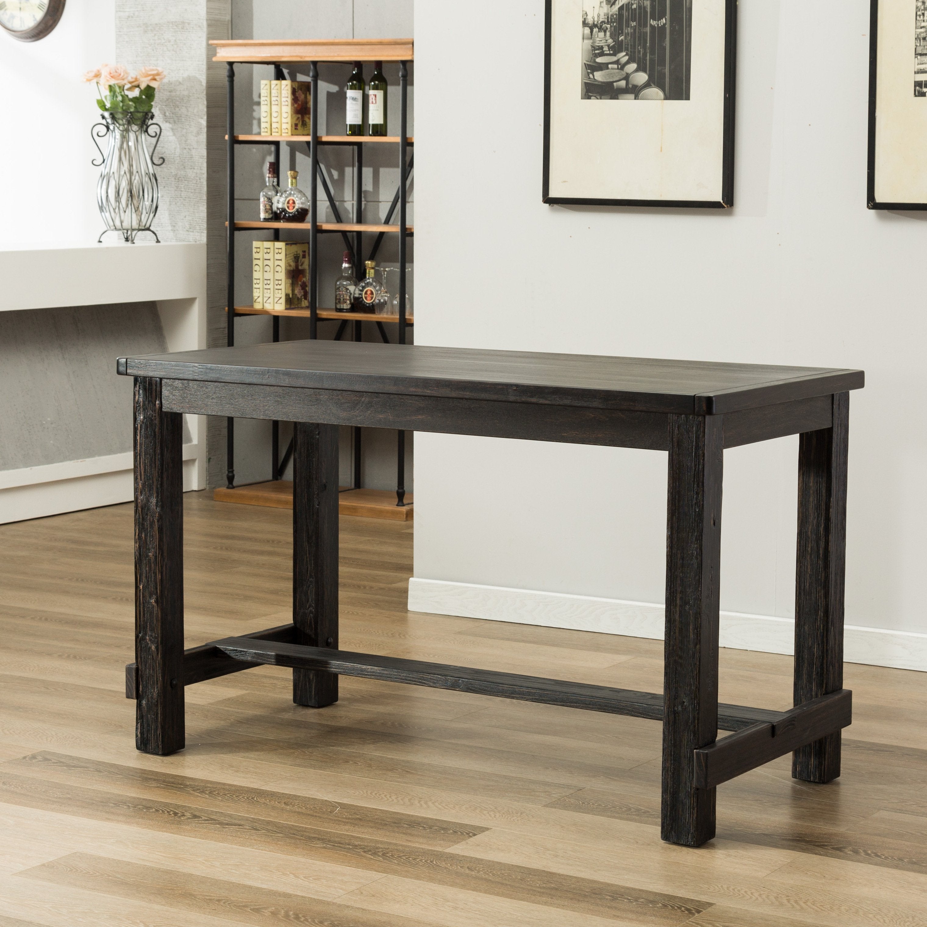 Black wood discount counter height table