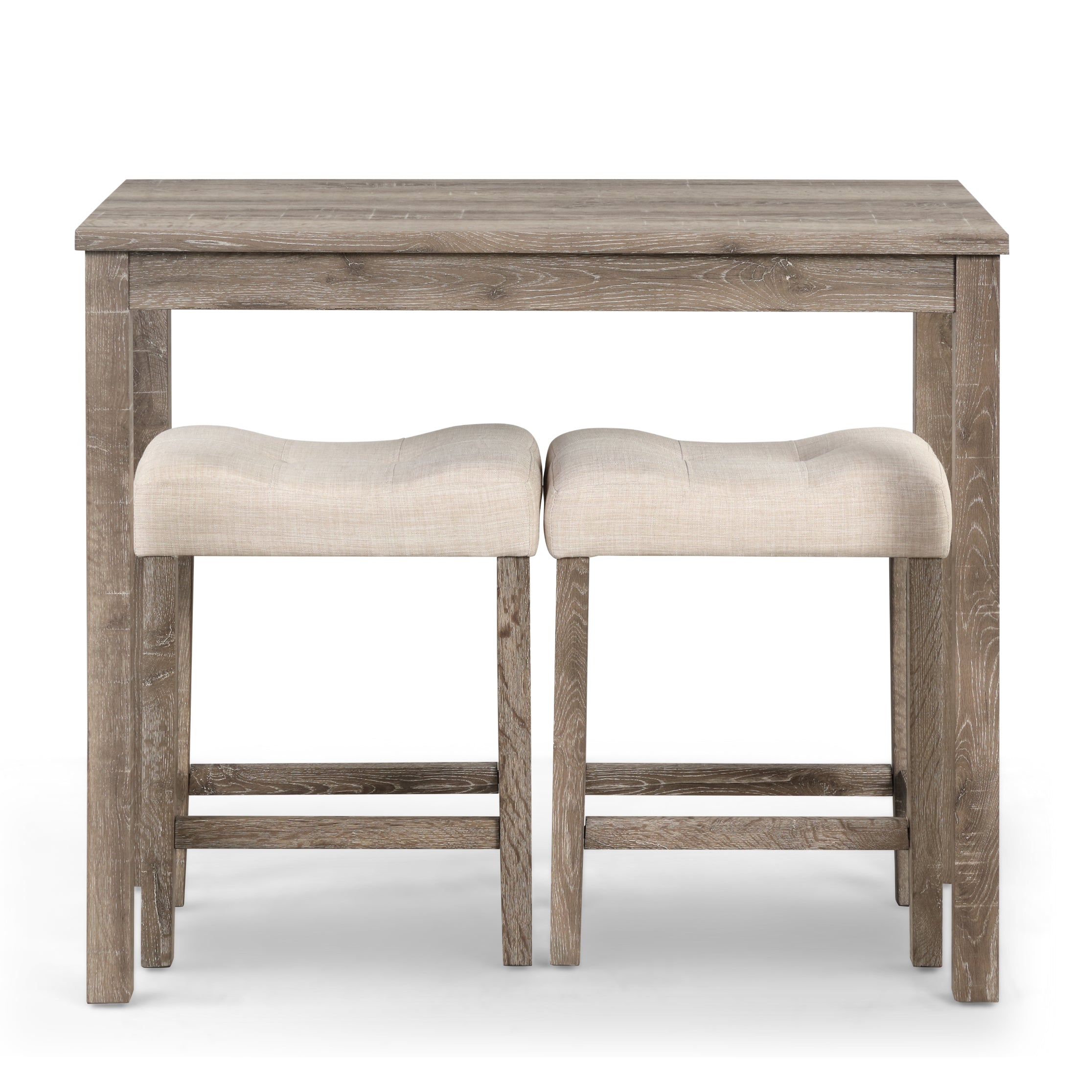 Sora Wood 3 Piece Counter Height Dining Set Taupe Roundhill