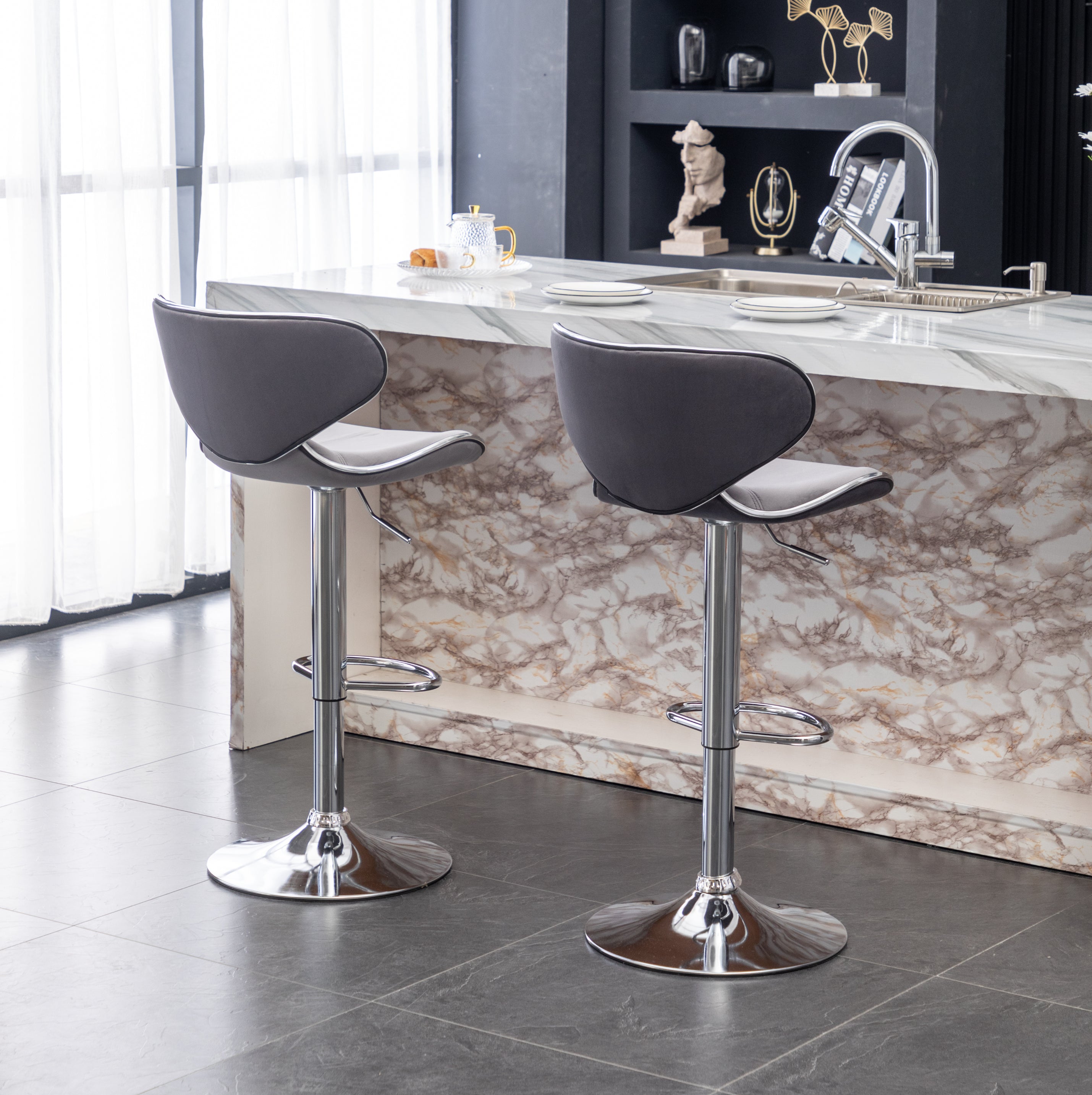 Grey bar best sale stools adjustable