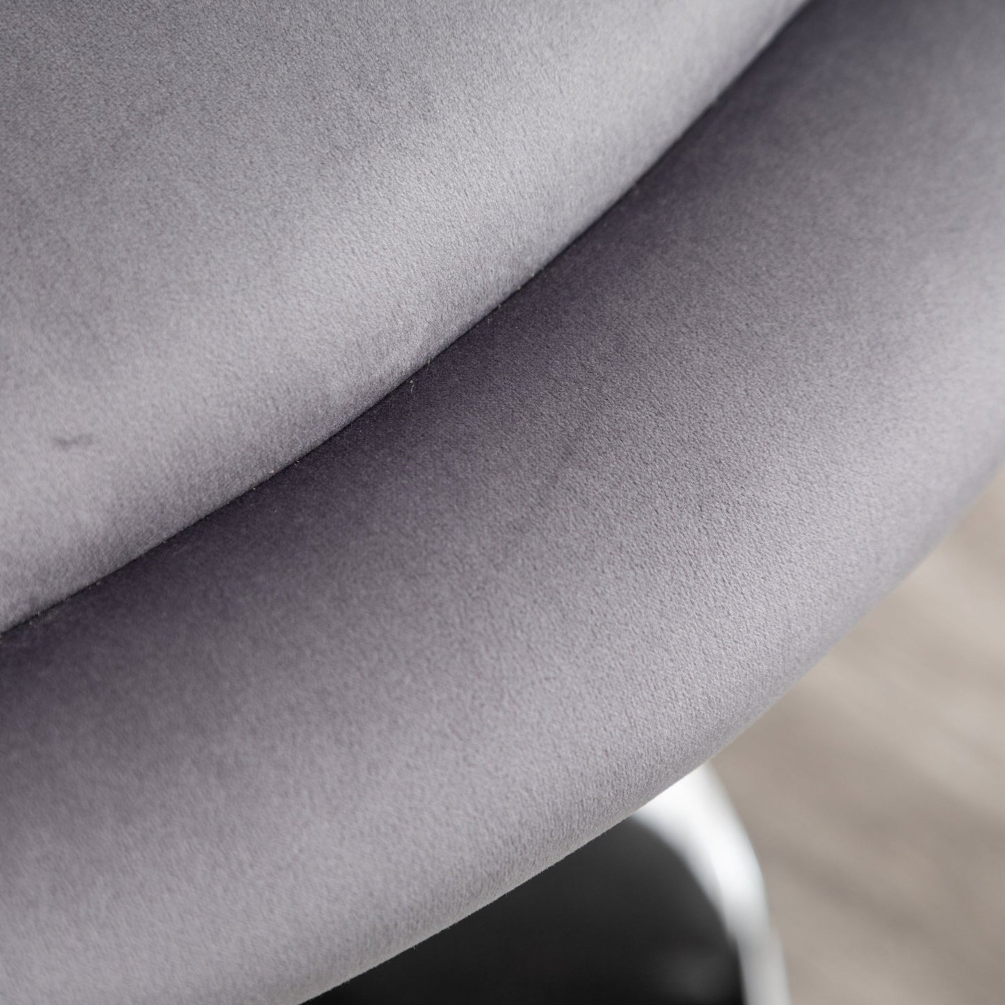 Noas Velvet Upholstered Tufted Back Swivel Accent Chair, Gray