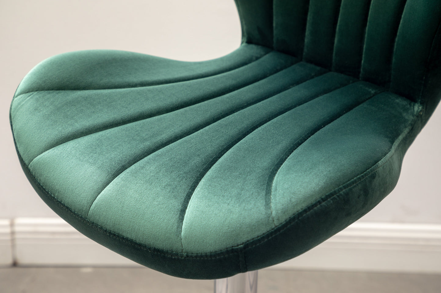 Ellston Upholstered Adjustable Swivel Barstools in Green, Set of 2
