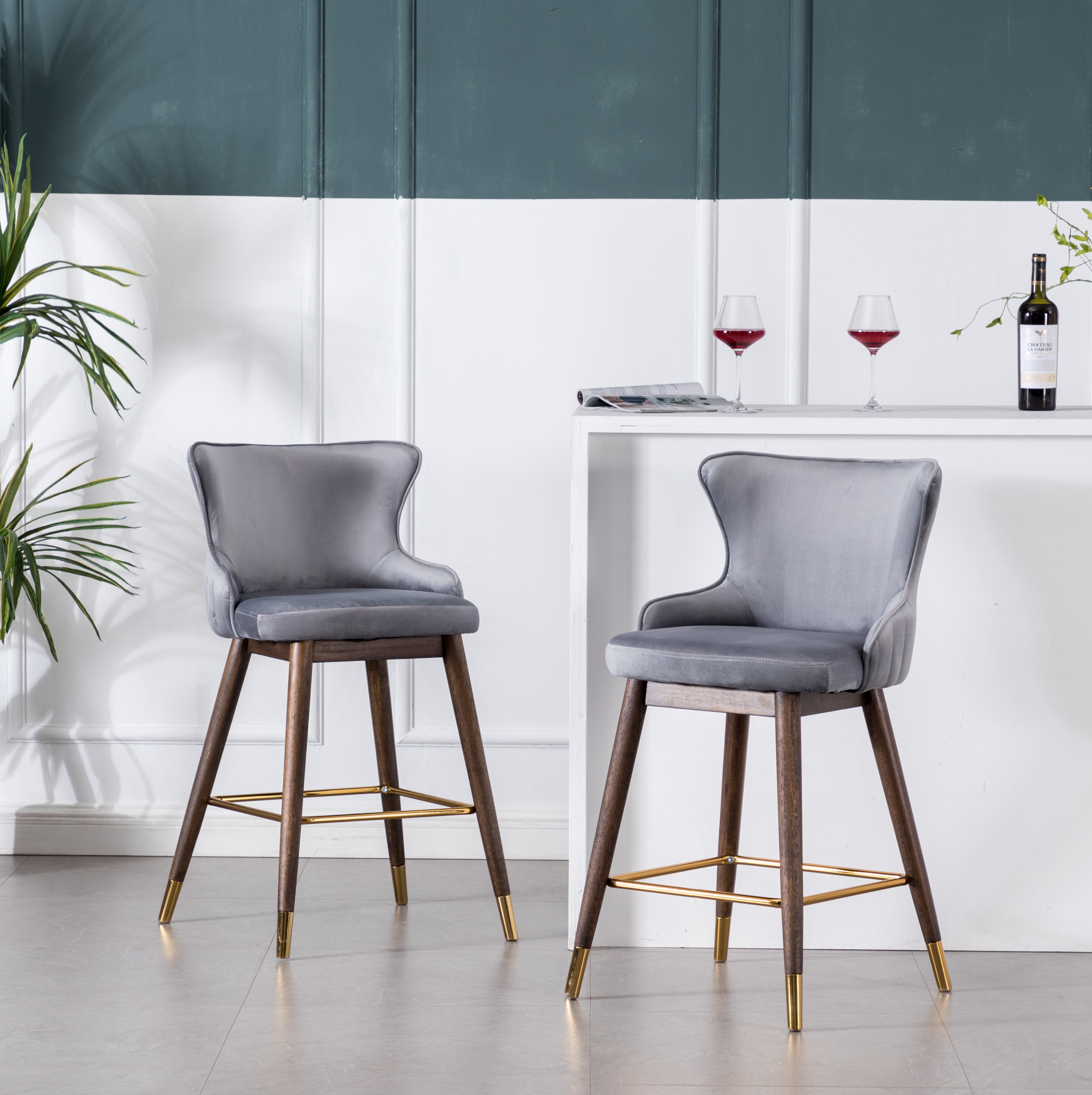 Upholstered counter height online stools