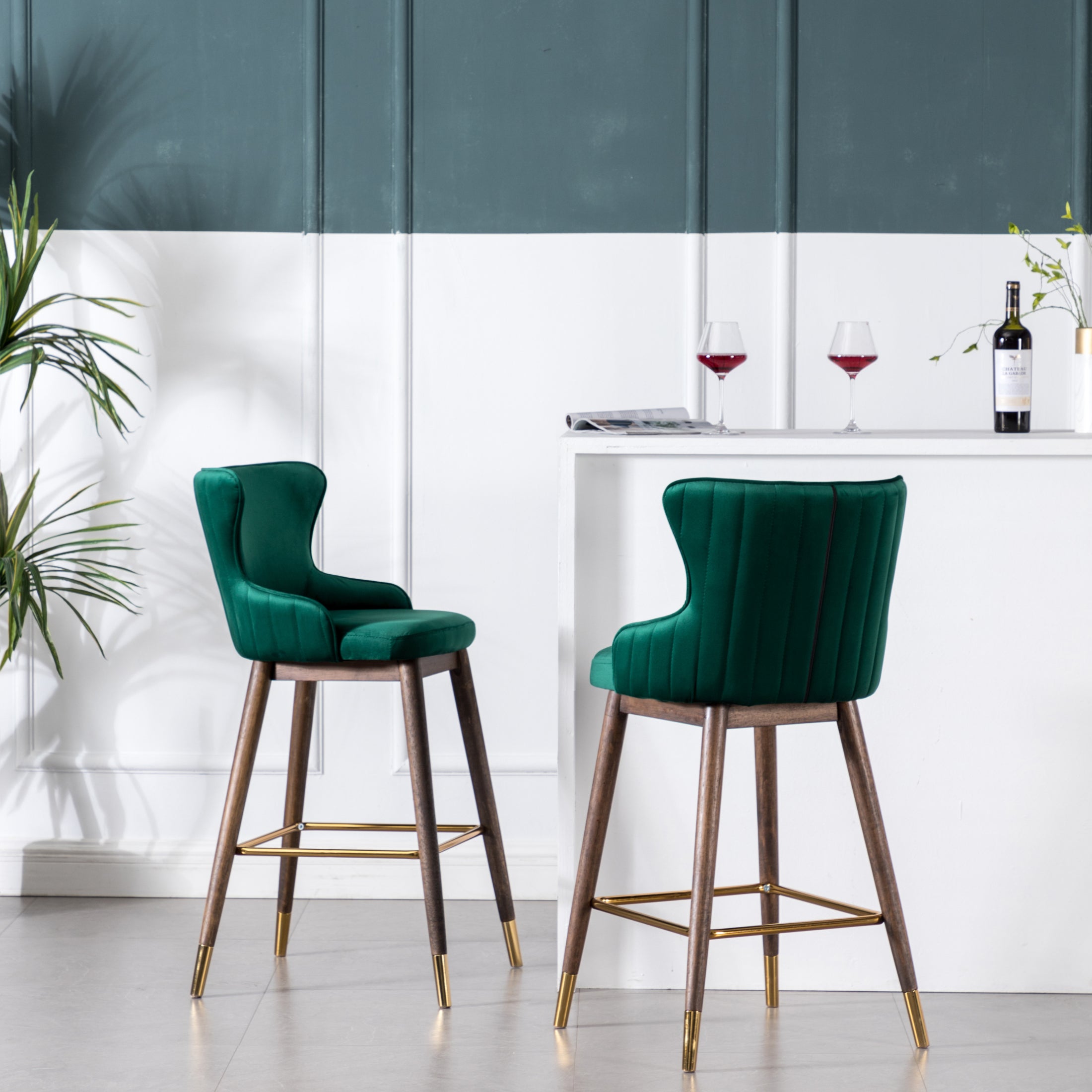 Emerald green bar online chairs