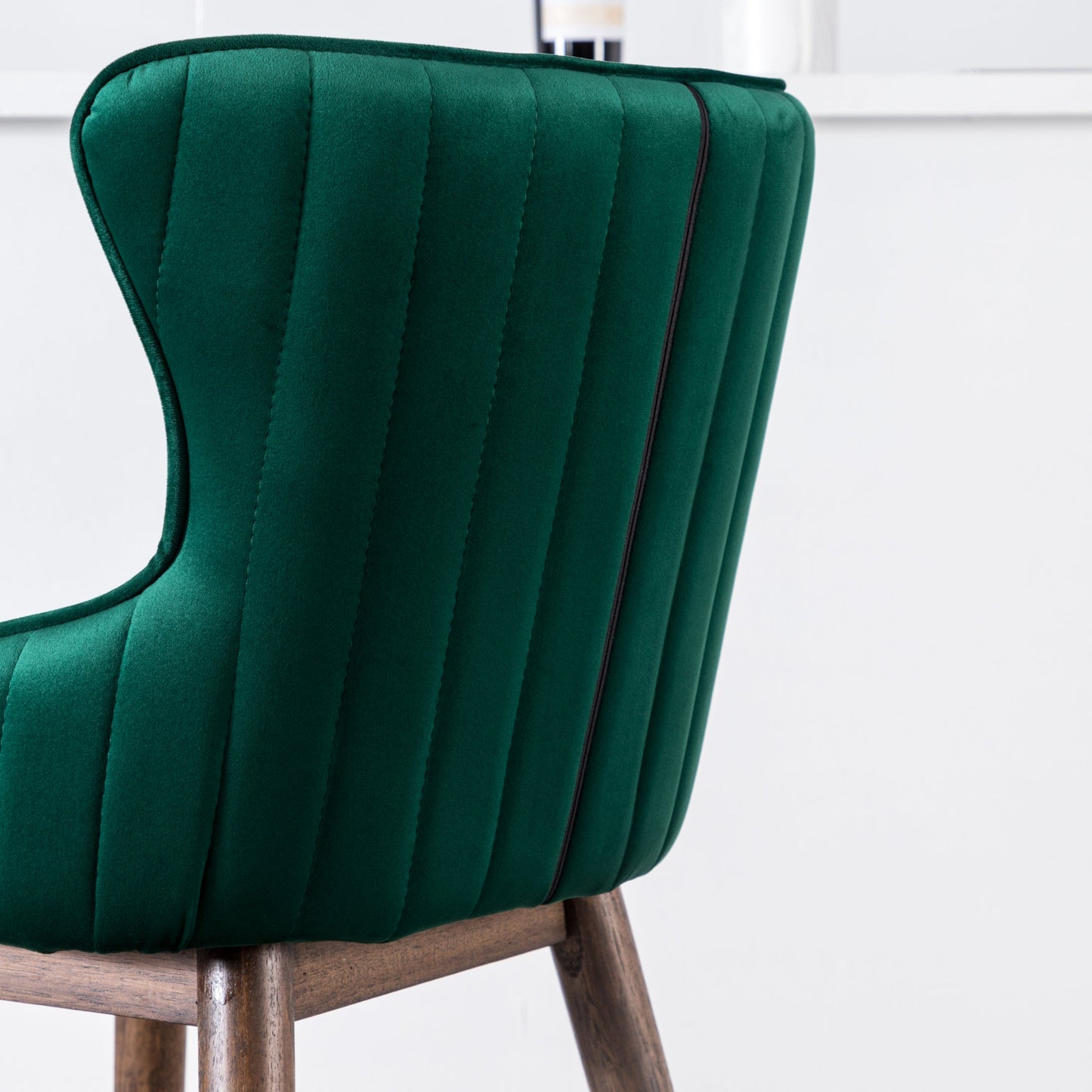 Leland Fabric Upholstered Wingback Bar Stools, Set of 2, Green