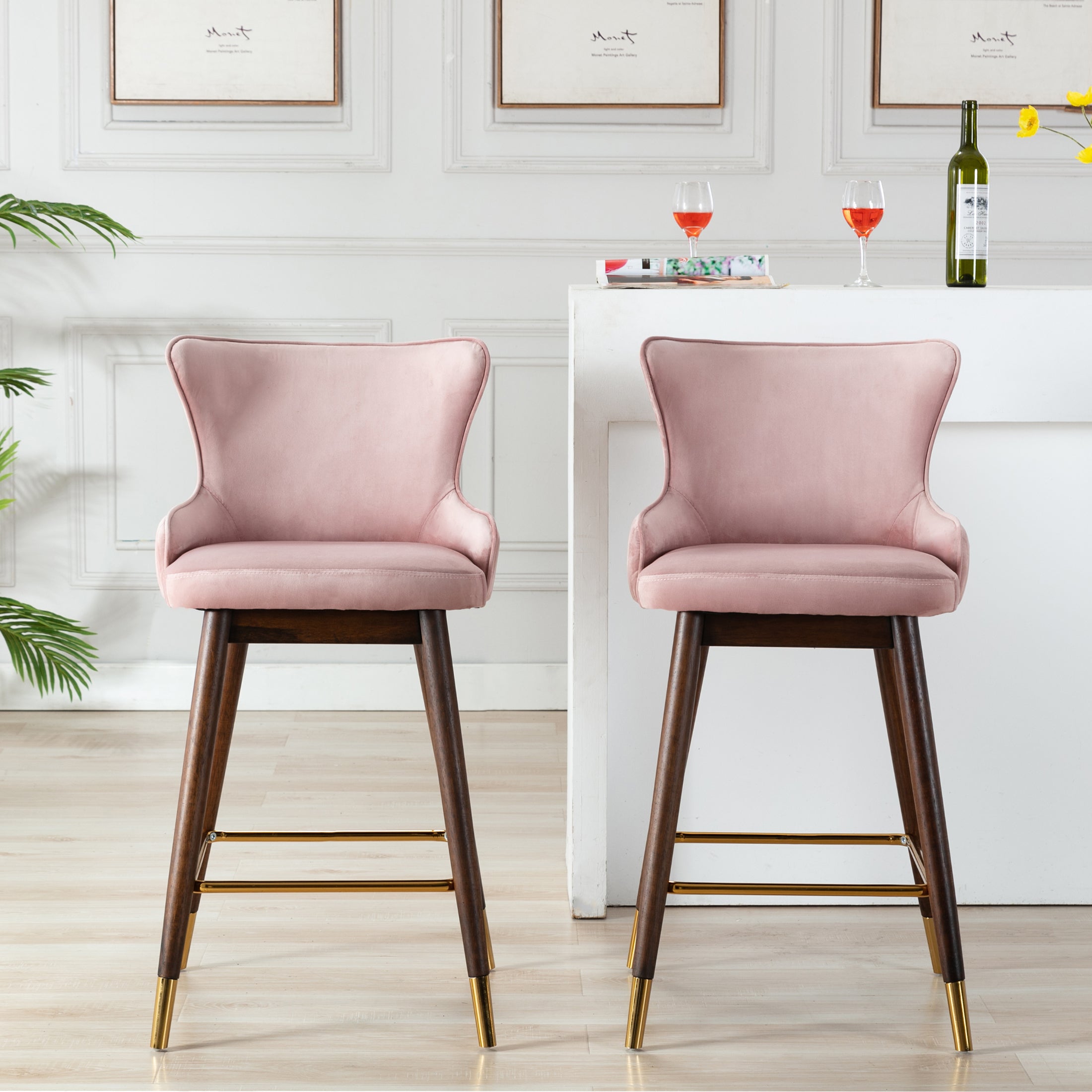 Pink upholstered best sale bar stools