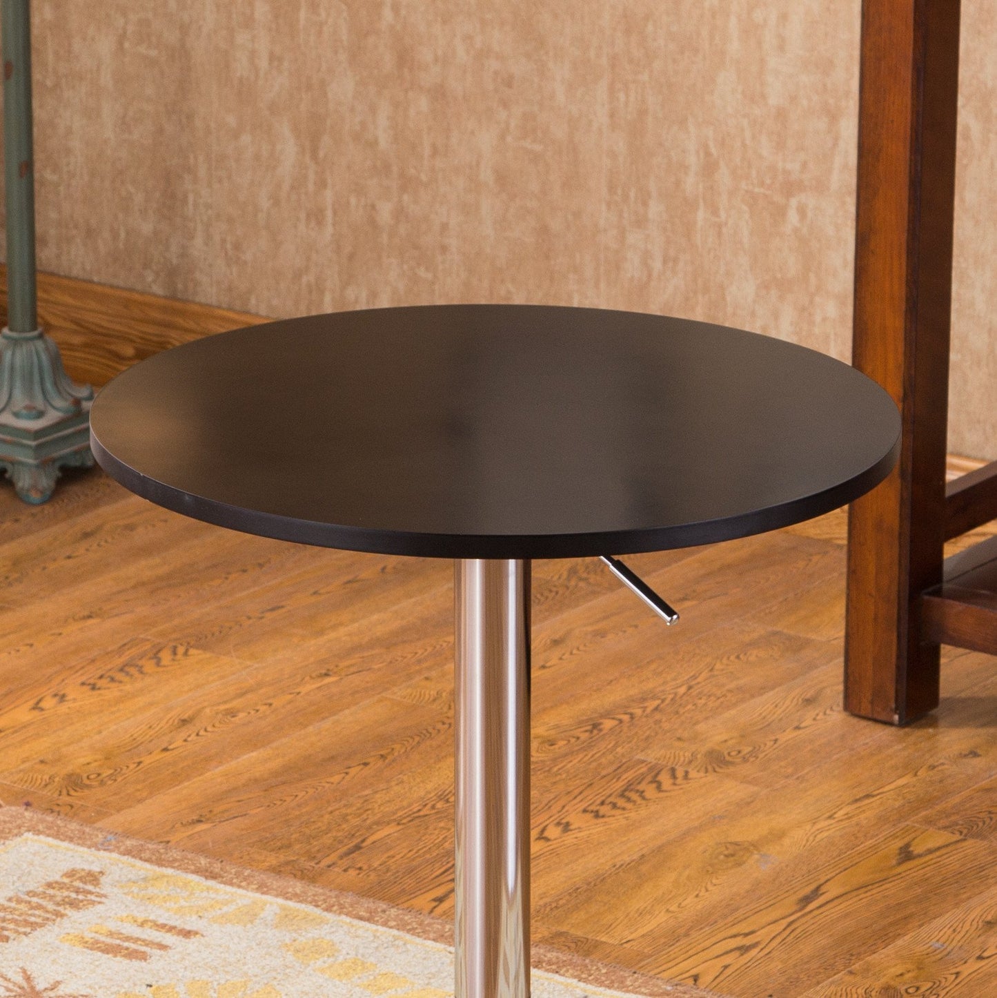 Adjustable Wood and Metal Bar Table