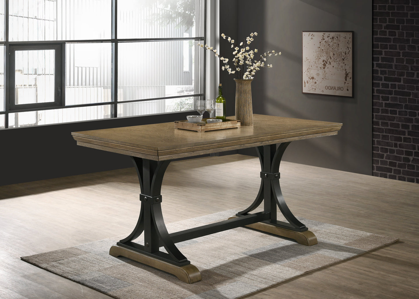 Birmingham 5-piece Driftwood Finish Table with Nail Head Chairs Counter Height Dining Set