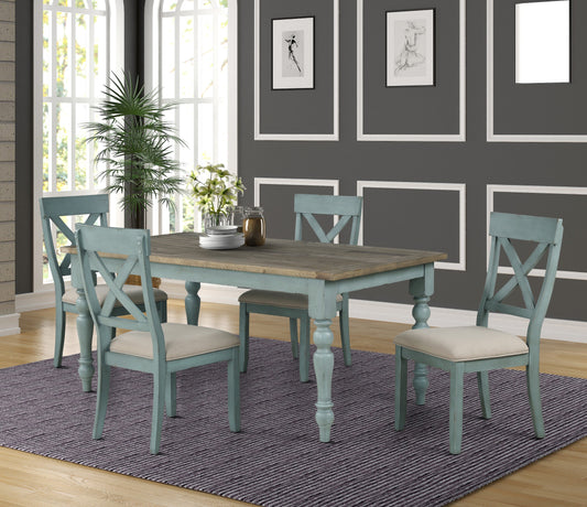 Prato 5-Piece Dining Table Set with Cross Back Chairs