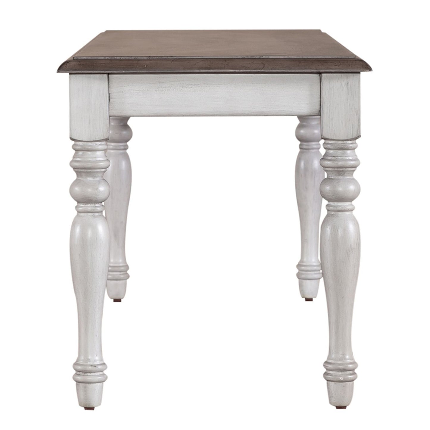 Chandria Dining Set - Extendable Rectangular Table with 4 Chairs and Bench, Antique White and Weathered Pine Finish