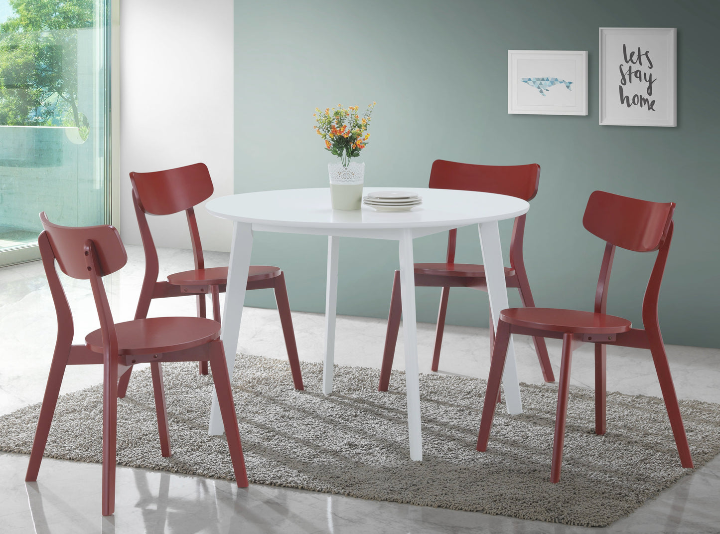 Roma Contemporary White Round Dining Table