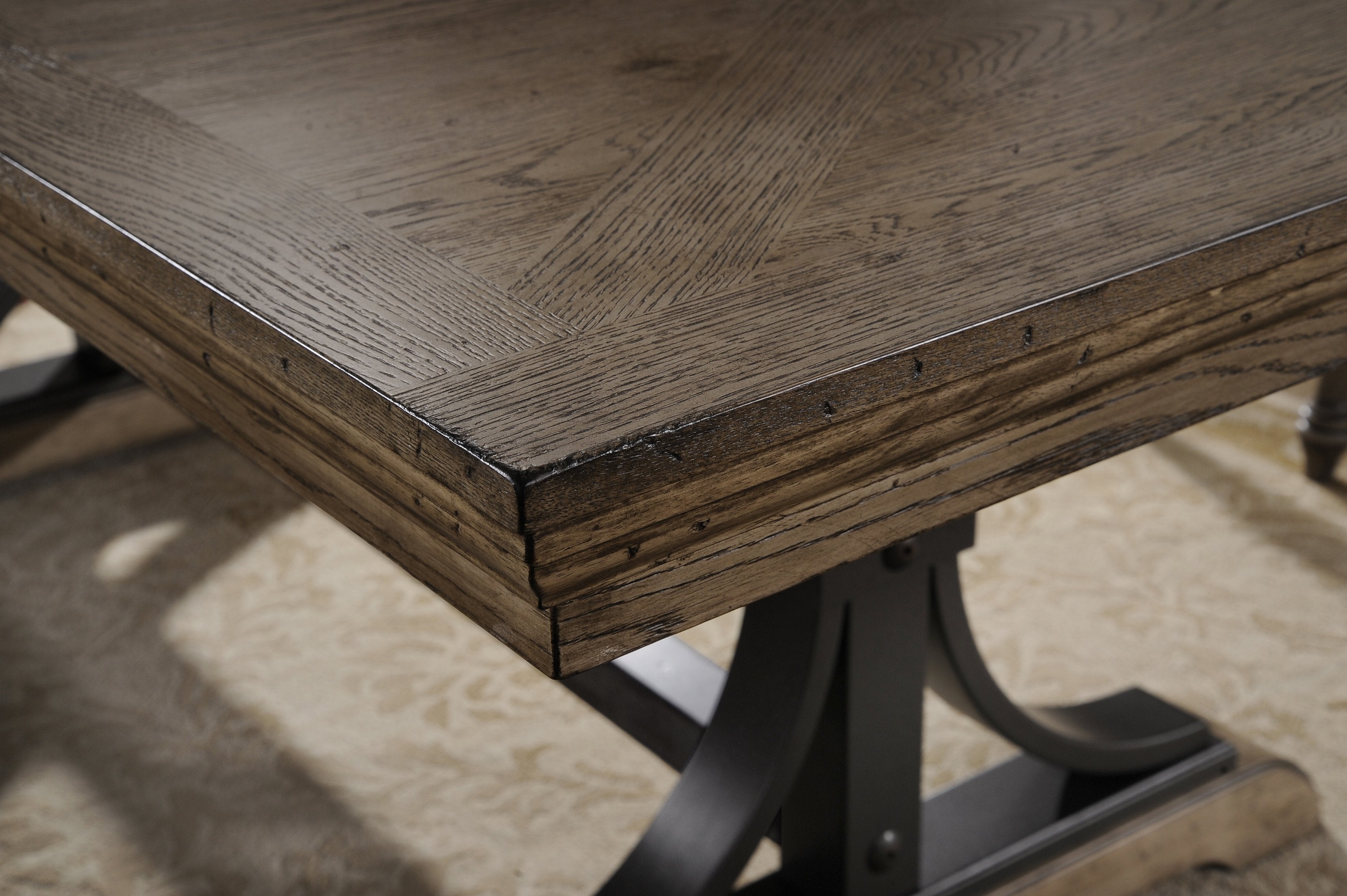 Dasher Nailhead Driftwood Finish Table – Roundhill Furniture