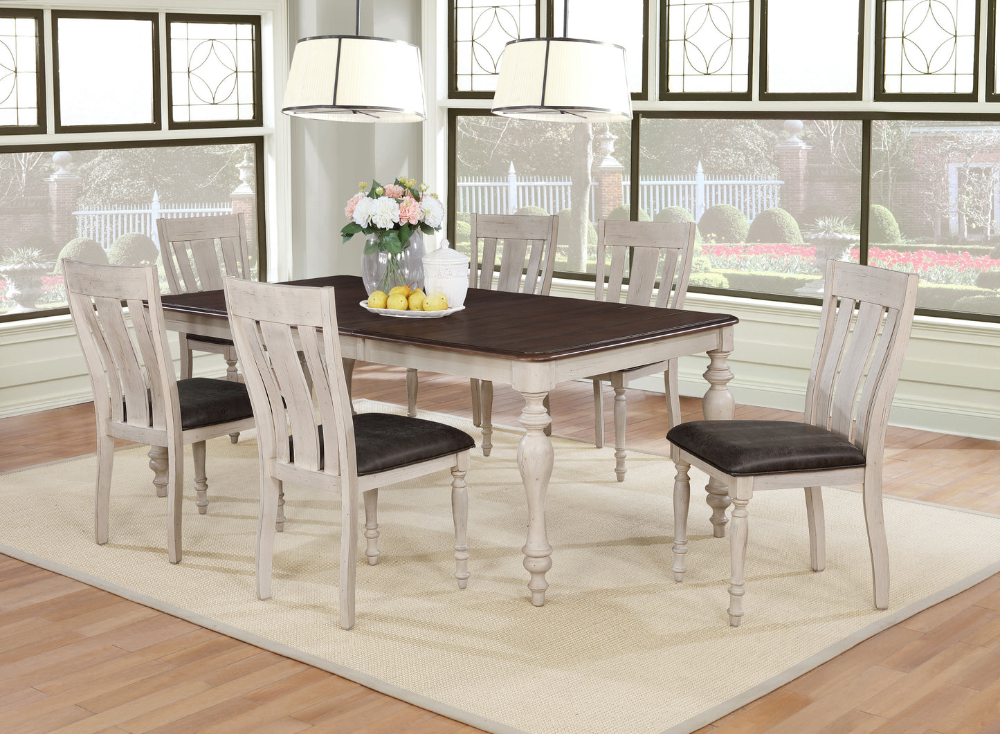 Arch Weathered Oak Dining Table With Extension Leaf