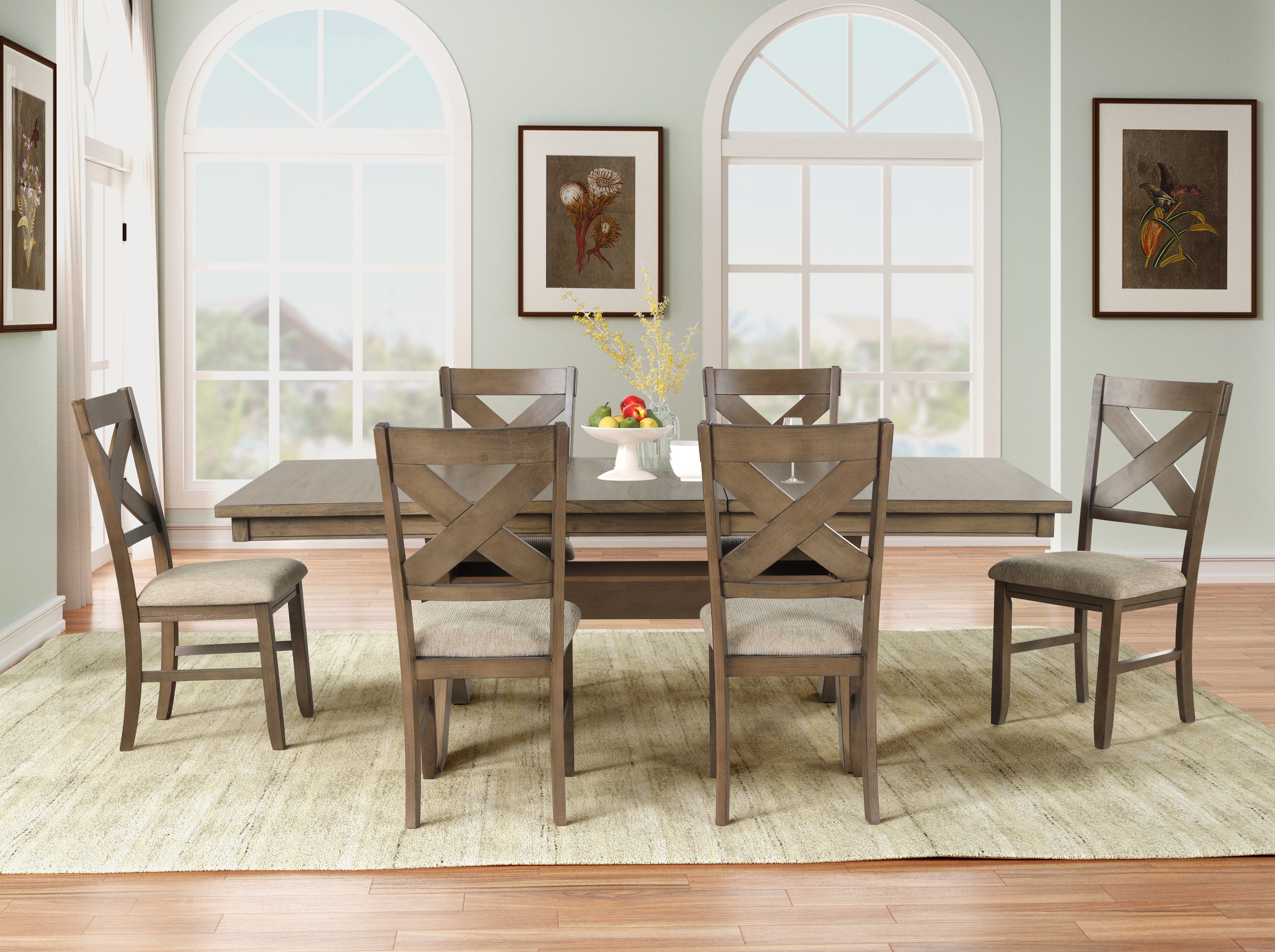 7 piece dining set with extendable table hot sale